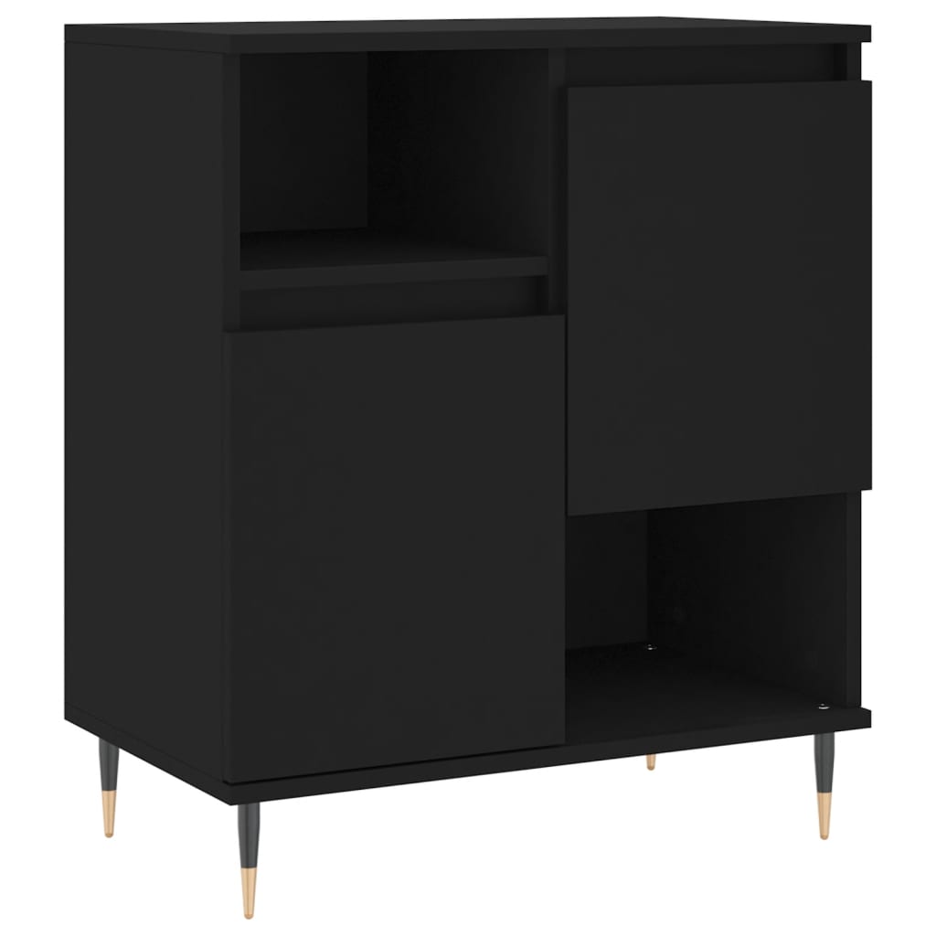 vidaXL Sideboards 2 Stk. Schwarz Holzwerkstoff