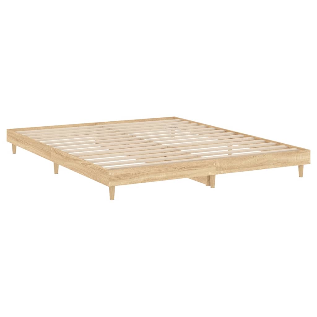 vidaXL Bettgestell ohne Matratze Sonoma-Eiche 160x200 cm Holzwerkstoff