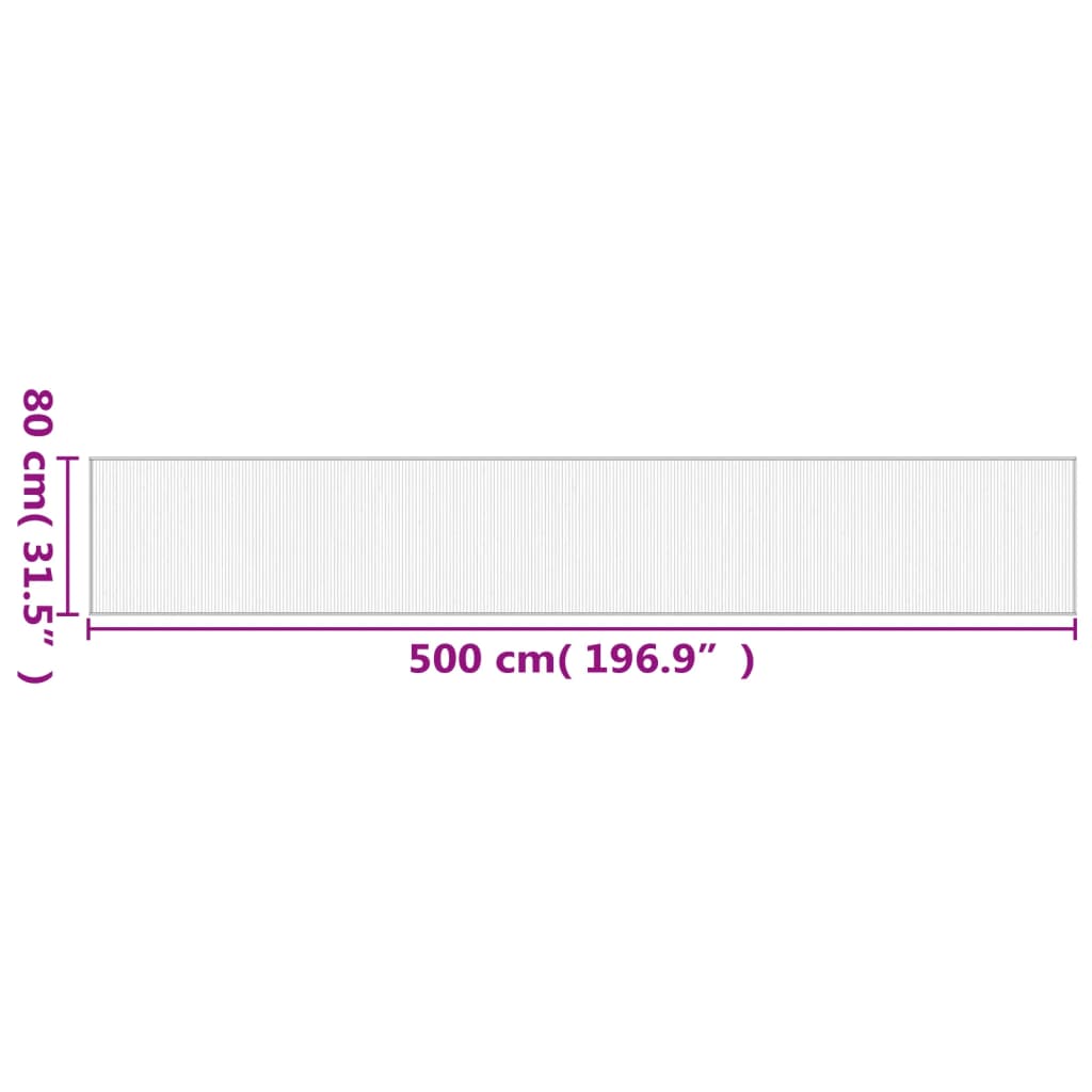 vidaXL Teppich Rechteckig Natur 80x500 cm Bambus