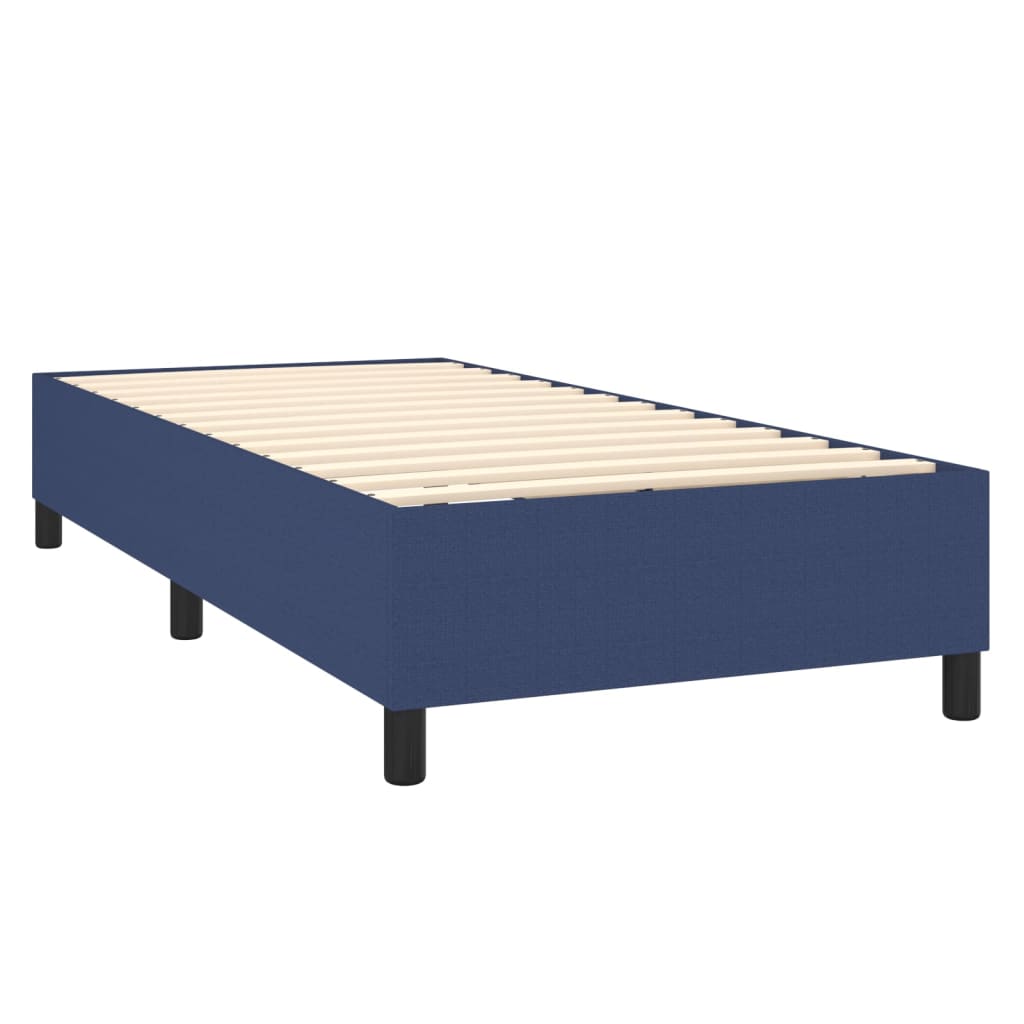 vidaXL Boxspringbett mit Matratze & LED Blau 90x190 cm Stoff