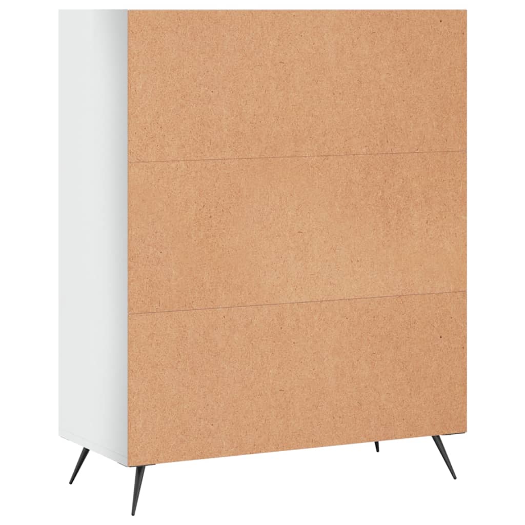 vidaXL Bücherregal Hochglanz-Weiß 69,5x32,5x90 cm Holzwerkstoff