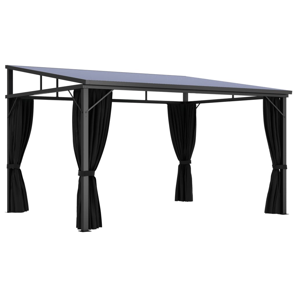 vidaXL Pavillon mit Vorhängen 405x294x244 cm Anthrazit