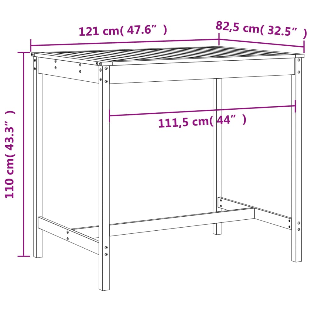 vidaXL 5-tlg. Gartenbar-Set Massivholz Douglasie