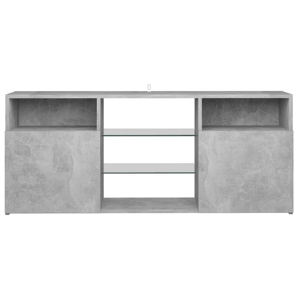 vidaXL TV-Schrank mit LED-Leuchten Betongrau 120x30x50 cm