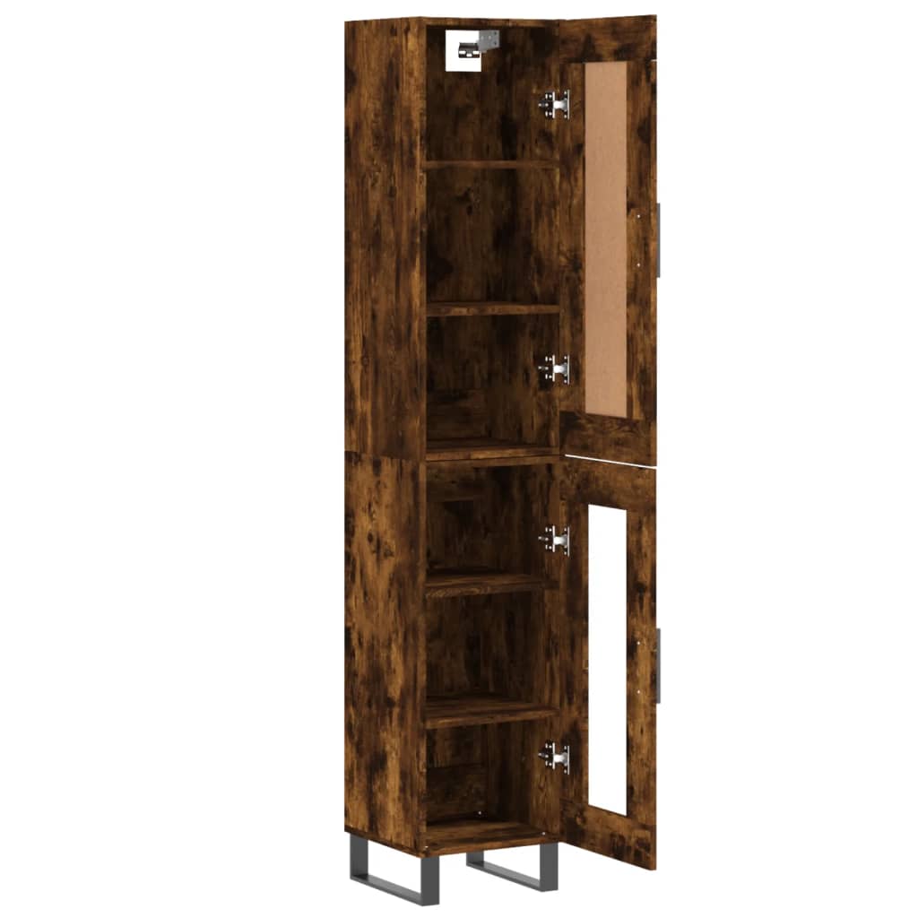 vidaXL Highboard Räuchereiche 34,5x34x180 cm Holzwerkstoff