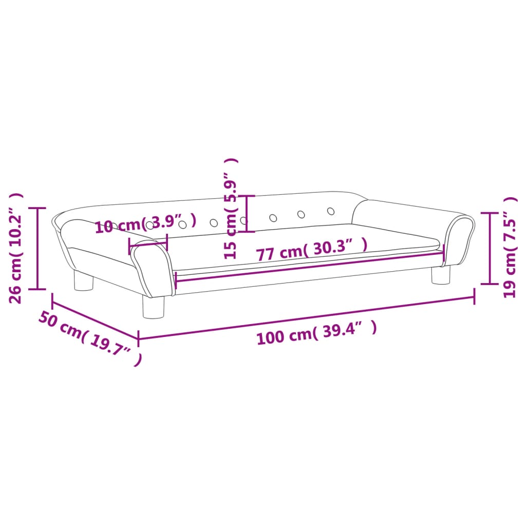 vidaXL Kindersofa Dunkelgrau 100x50x26 cm Samt