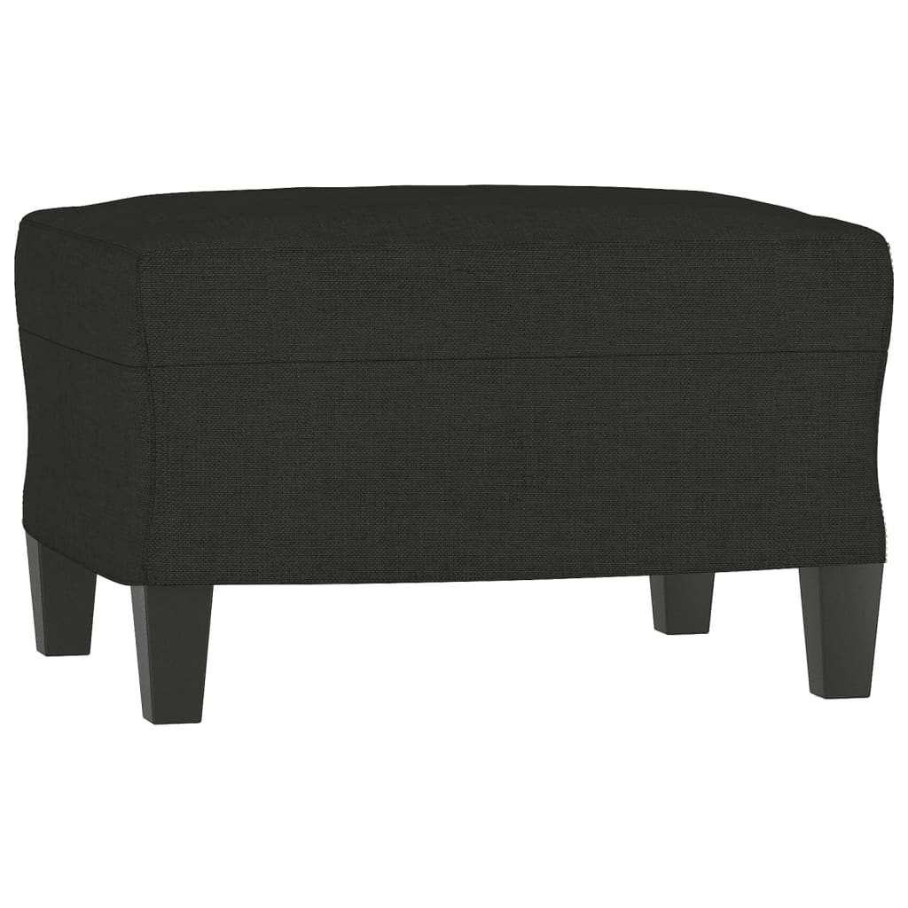 vidaXL 3-Sitzer-Sofa mit Hocker Schwarz 180 cm Stoff