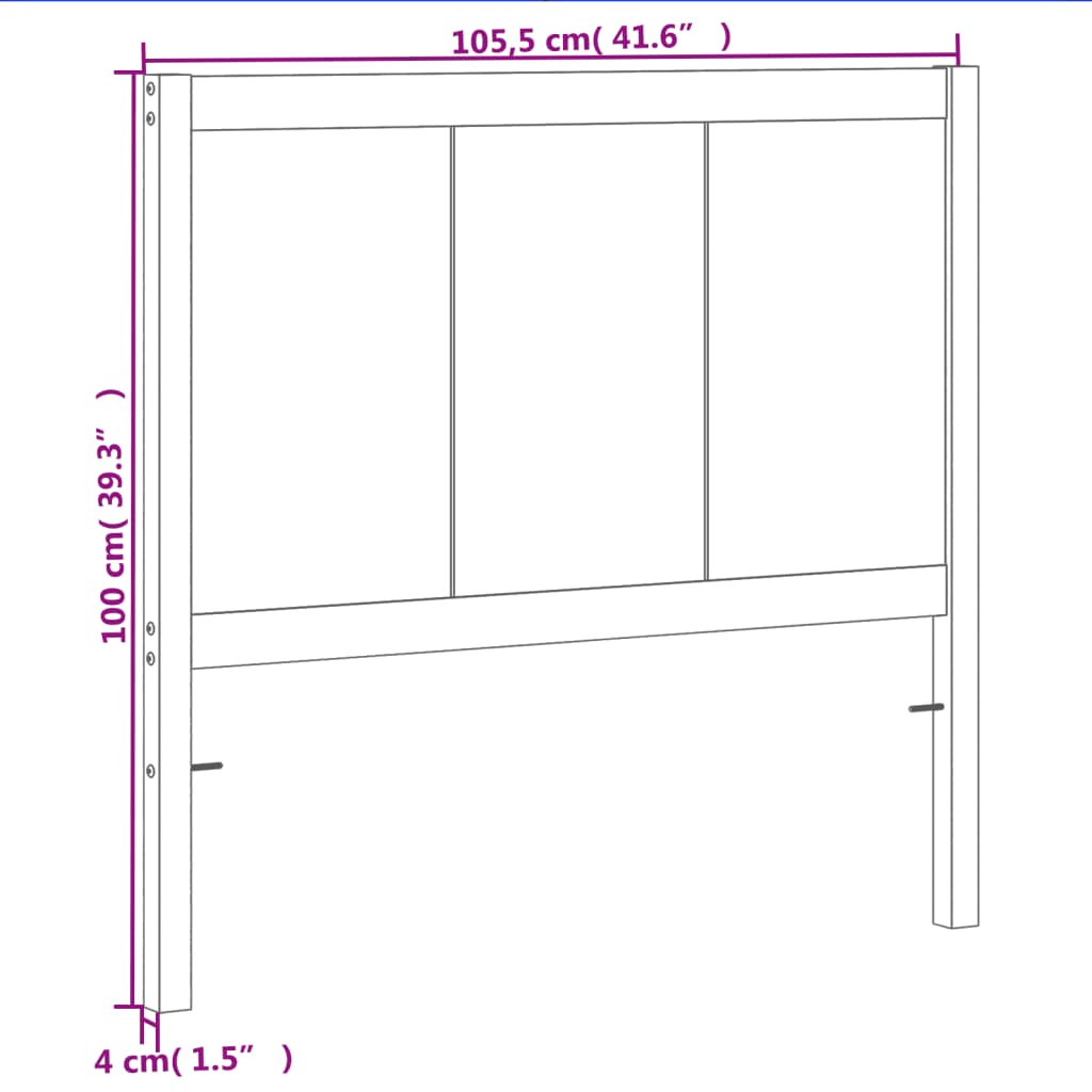 vidaXL Kopfteil Wachsbraun 100 cm Massivholz Kiefer