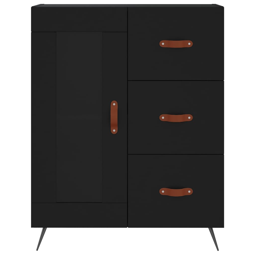 vidaXL Highboard Schwarz 69,5x34x180 cm Holzwerkstoff