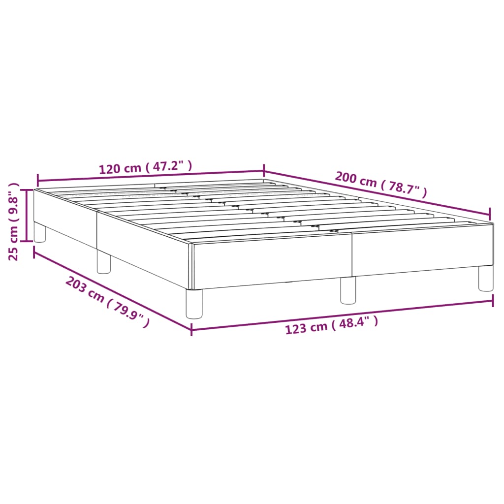 vidaXL Bettgestell Taupe 120x200 cm Stoff