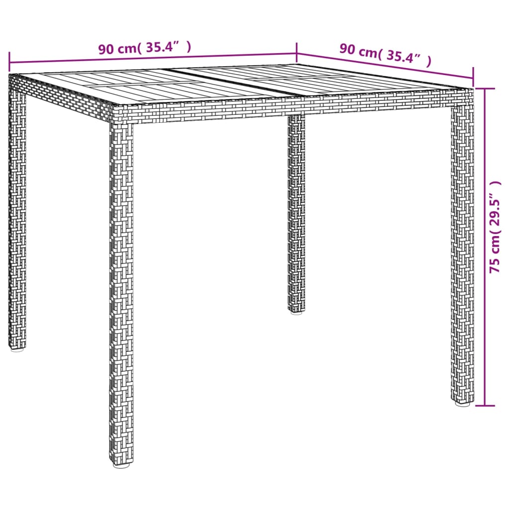 vidaXL 5-tlg. Garten-Essgruppe mit Kissen Grau Poly Rattan