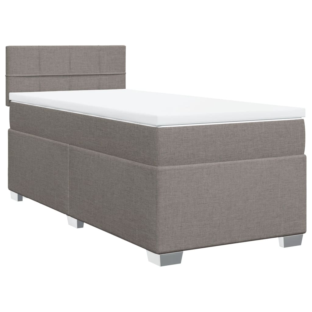 vidaXL Boxspringbett mit Matratze Taupe 80x200 cm Stoff