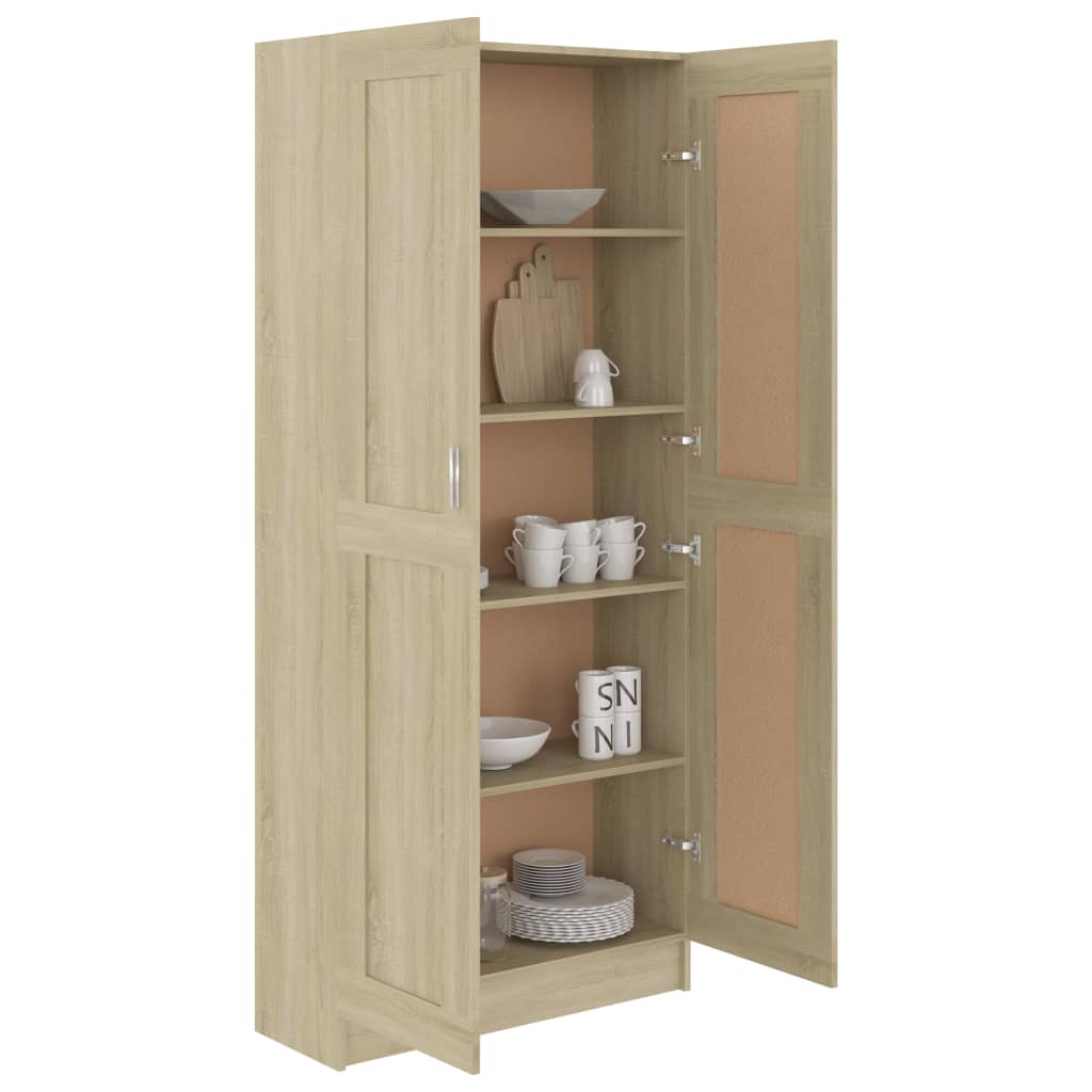 vidaXL Bücherschrank Sonoma-Eiche 82,5x30,5x185,5 cm Holzwerkstoff