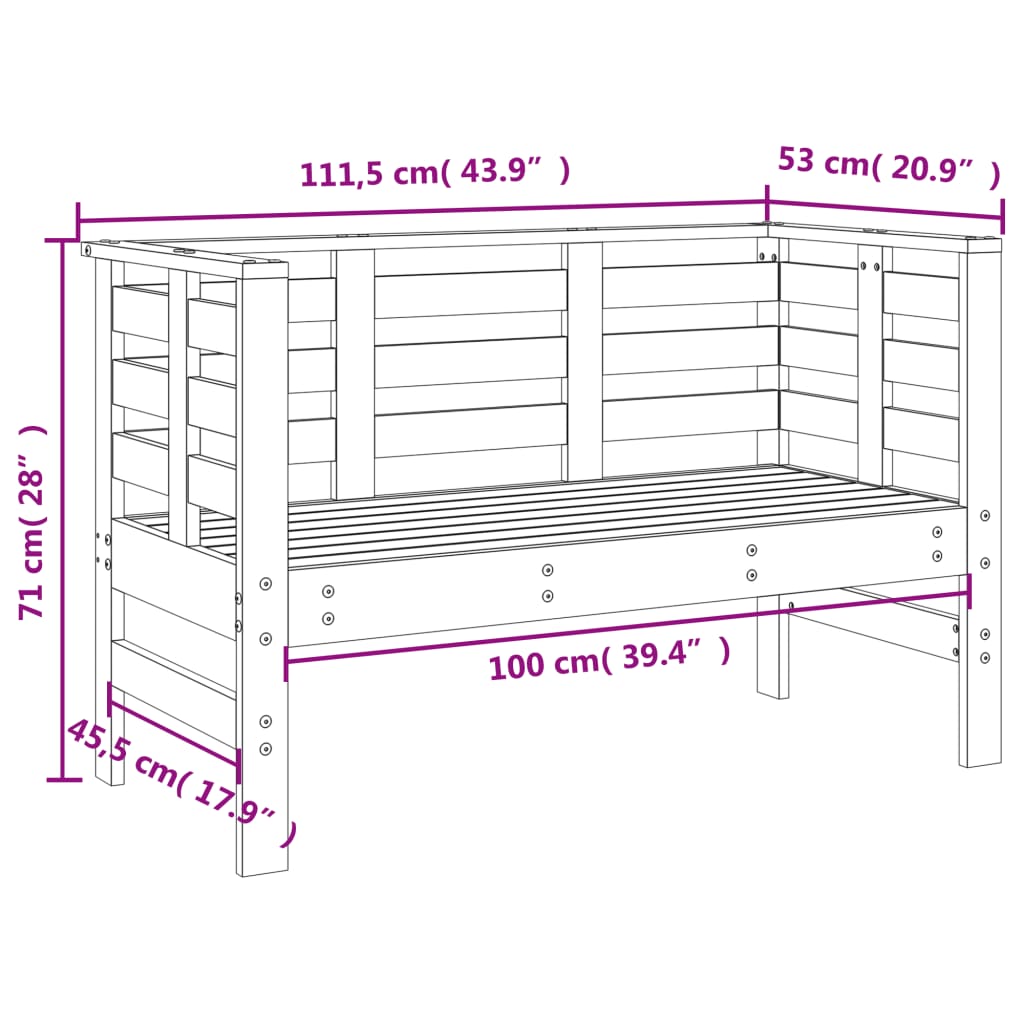 vidaXL 3-tlg. Garten-Lounge-Set Honigbraun Massivholz Kiefer