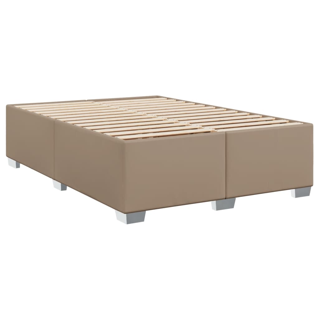 vidaXL Boxspringbett Matratze Cappuccino-Braun 140x200cm Kunstleder