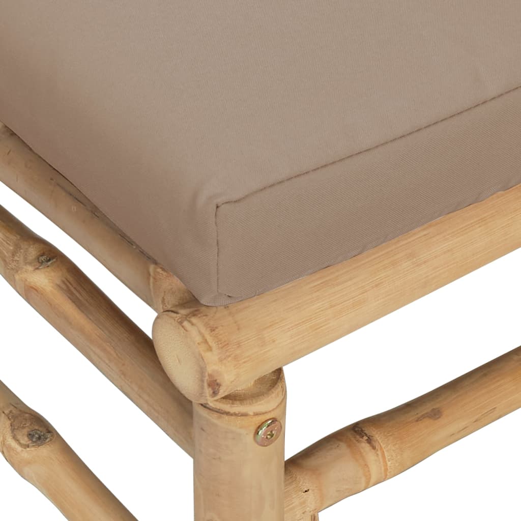 vidaXL Garten-Ecksofas mit Taupe Kissen 2 Stk. Bambus