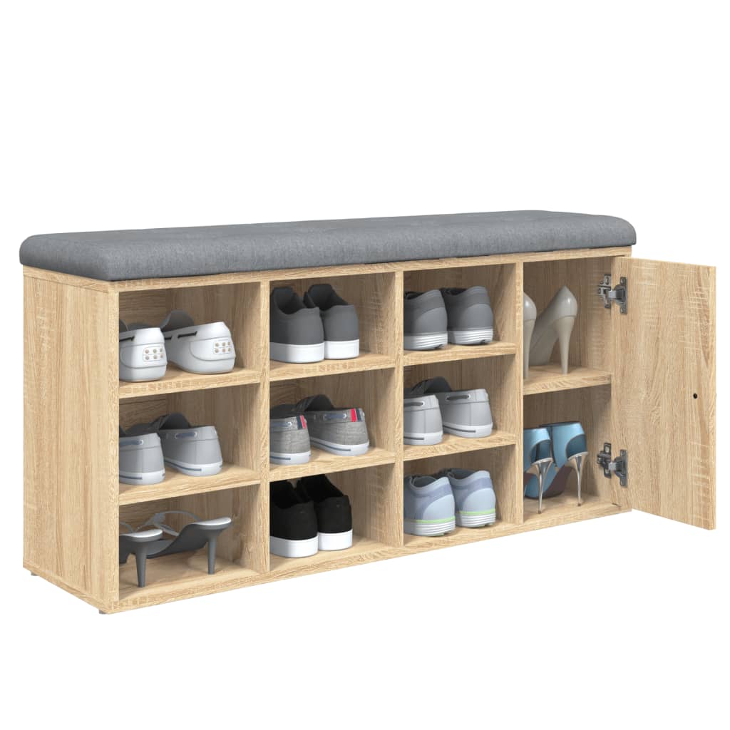 vidaXL Schuhbank Sonoma-Eiche 102x32x50 cm Holzwerkstoff