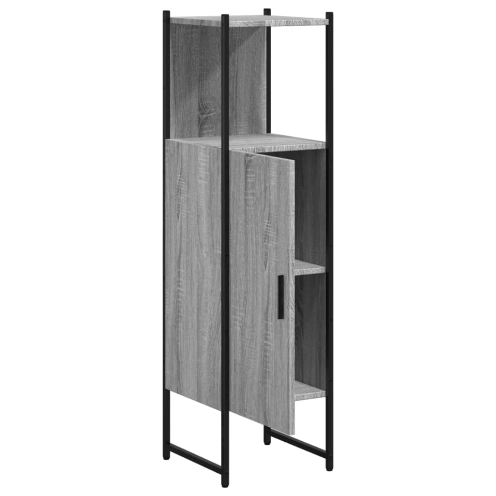 vidaXL Badschrank Grau Sonoma 33x33x120,5 cm Holzwerkstoff