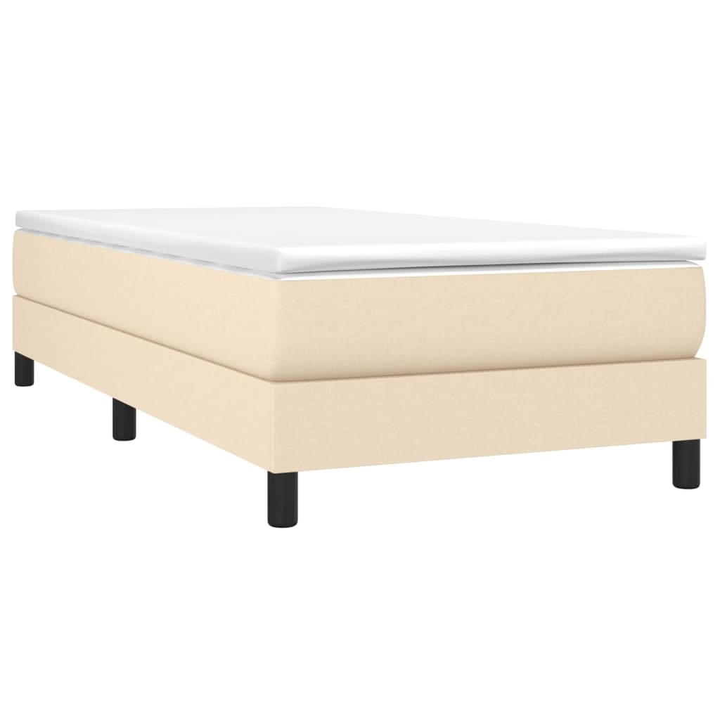 vidaXL Boxspringbett mit Matratze Creme 100x200 cm Stoff