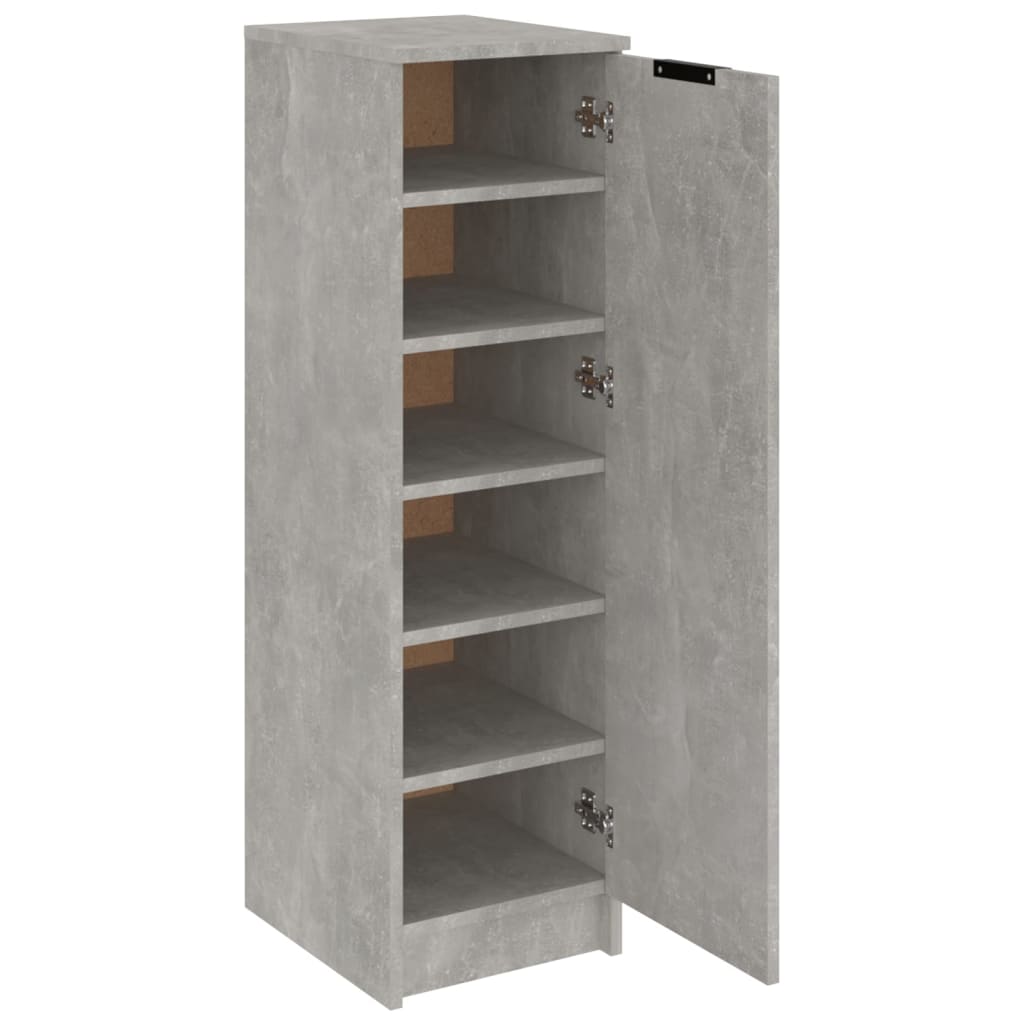 vidaXL Schuhschrank Betongrau 30x35x100 cm Holzwerkstoff