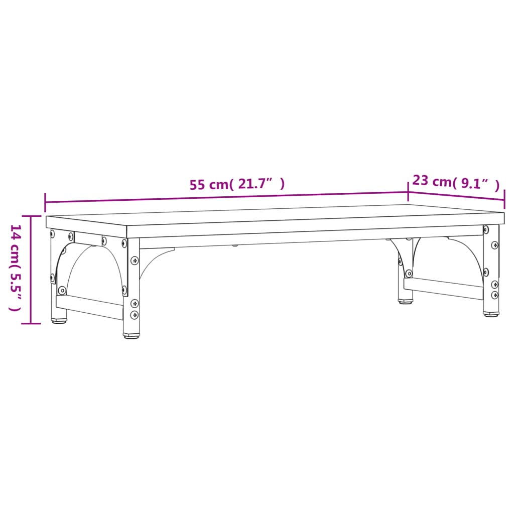 vidaXL Monitorständer Schwarz 55x23x14 cm Holzwerkstoff