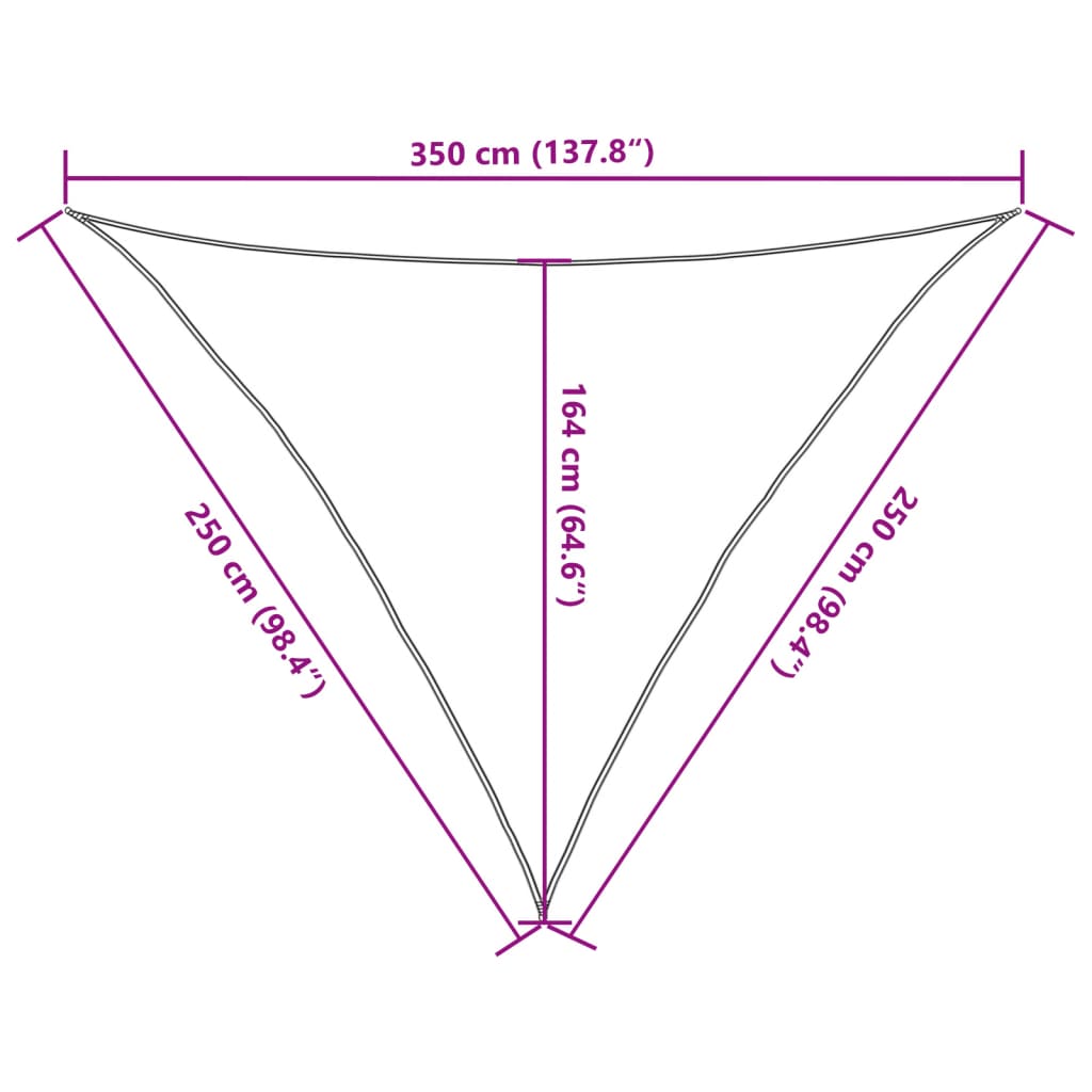 vidaXL Sonnensegel Hellgrau 2,5x2,5x3,5 m 100% Polyester Oxford