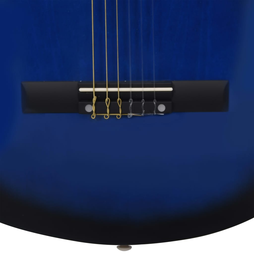 vidaXL 8-tlg. Klassikgitarren-Set für Anfänger Blau 1/2 34"