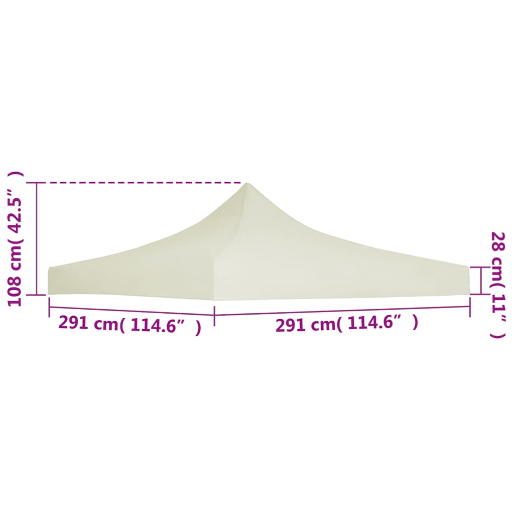 vidaXL Partyzeltdach 3x3 m Creme