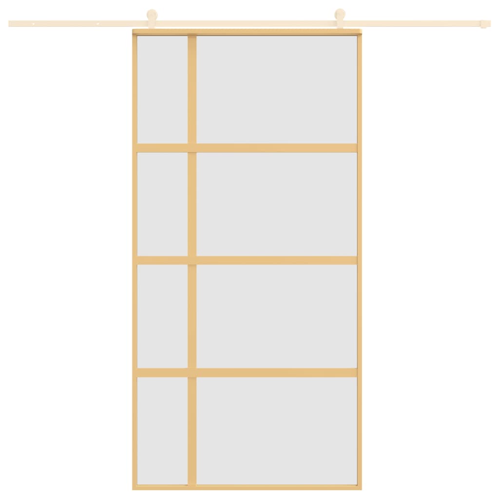 vidaXL Schiebetür Golden 102,5x205 cm Matt ESG-Glas und Aluminium