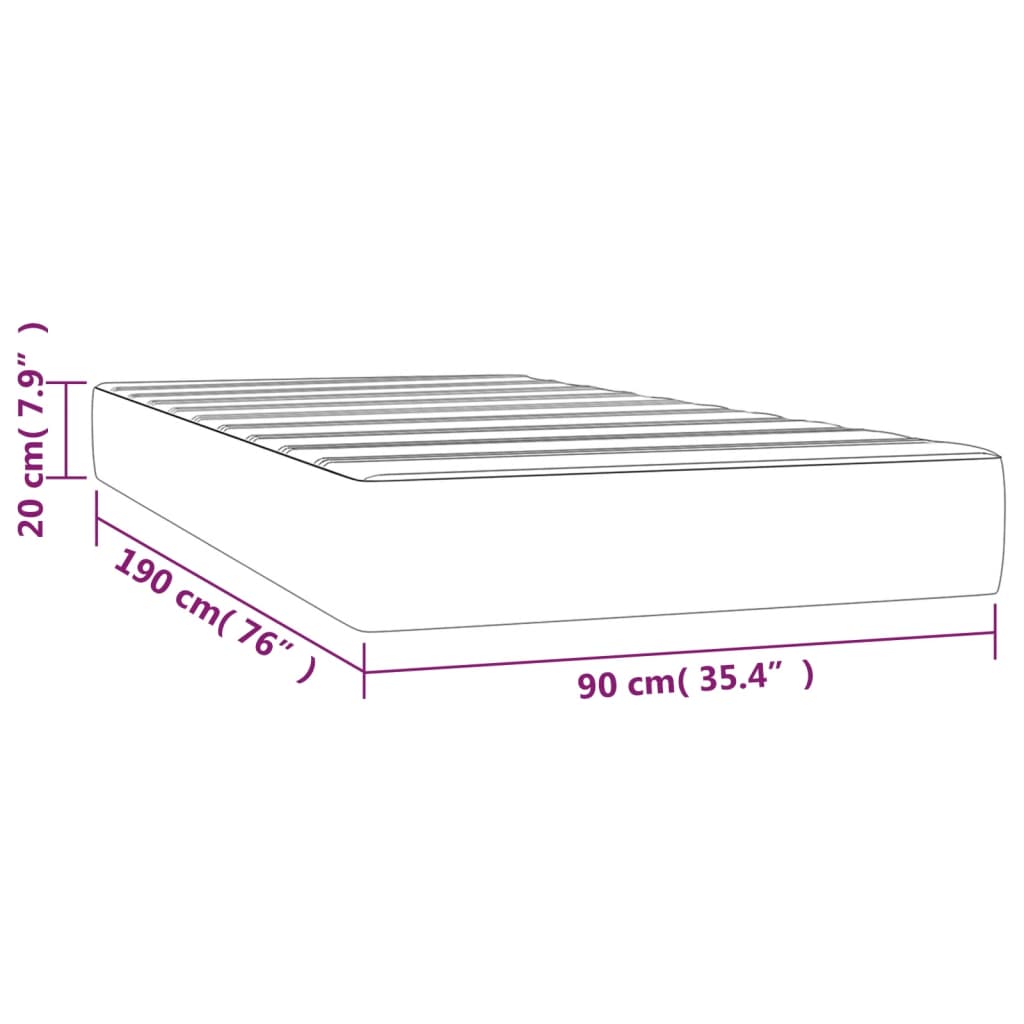 vidaXL Taschenfederkernmatratze Taupe 90x190x20 cm Stoff