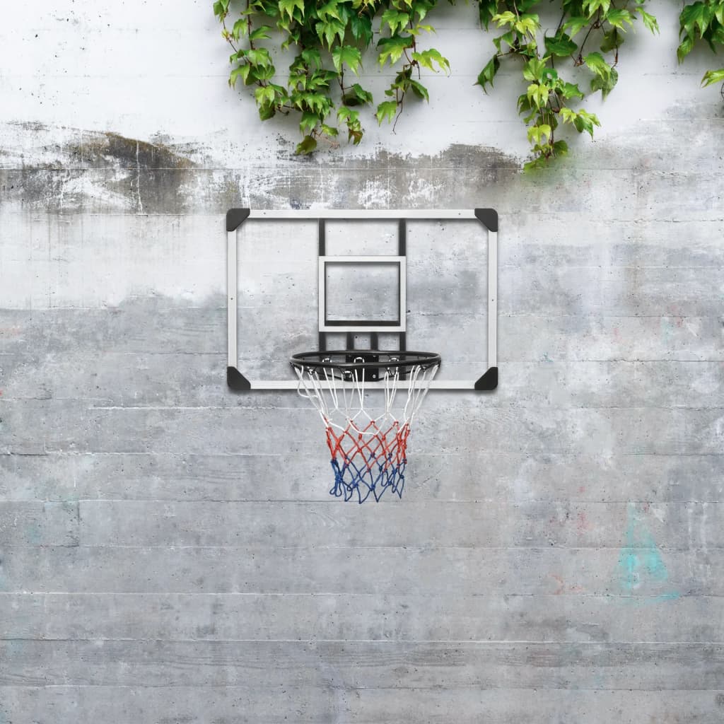 vidaXL Basketballkorb Transparent 90x60x2,5 cm Polycarbonat