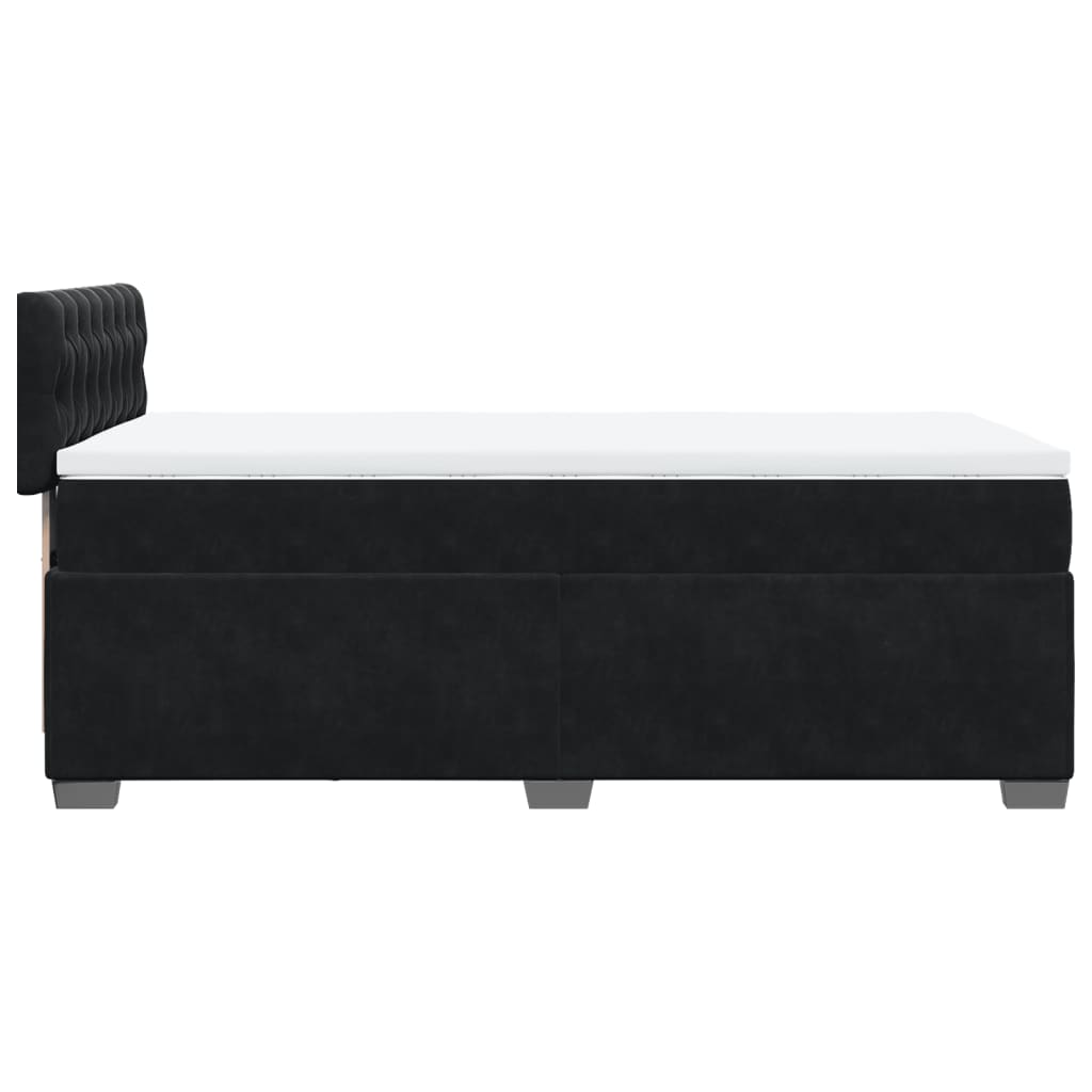 vidaXL Boxspringbett mit Matratze Schwarz 100x200 cm Samt