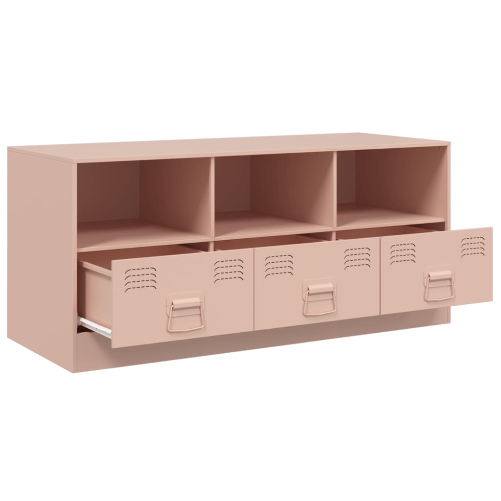 vidaXL TV-Schrank Rosa 99x39x44 cm Stahl