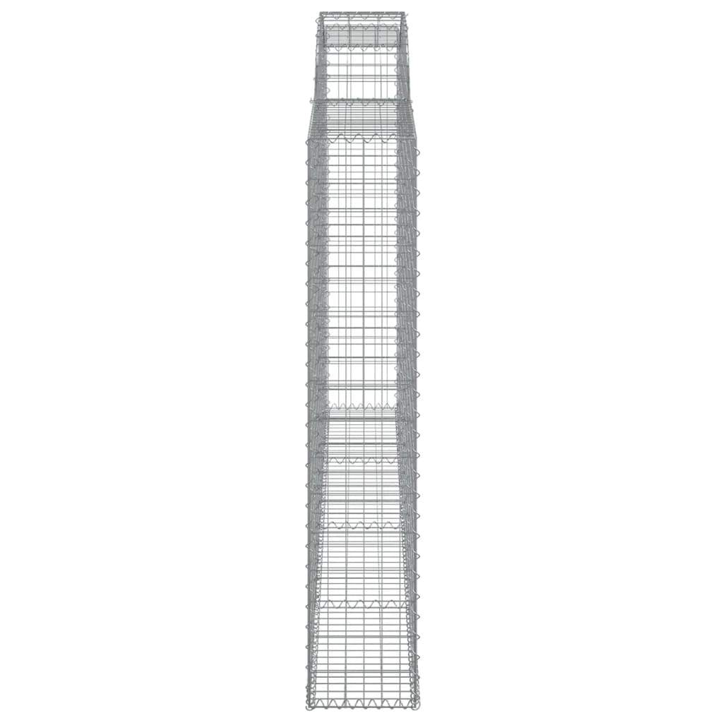 vidaXL Gabionen mit Hochbogen 9 Stk. 300x30x160/180cm Verzinktes Eisen