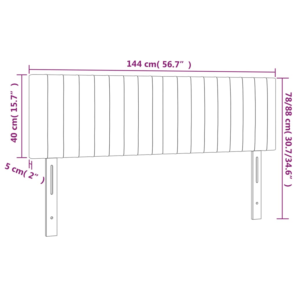 vidaXL Kopfteile 2 Stk. Dunkelgrau 72x5x78/88 cm Samt