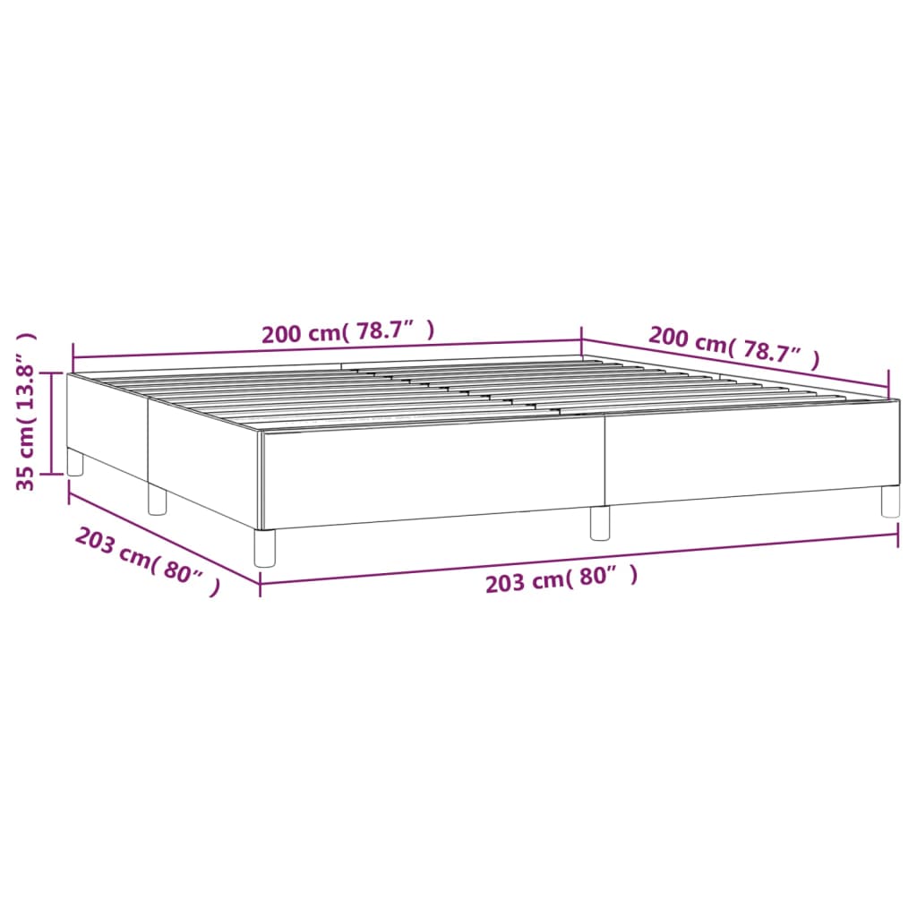 vidaXL Bettgestell Hellgrau 200x200 cm Stoff