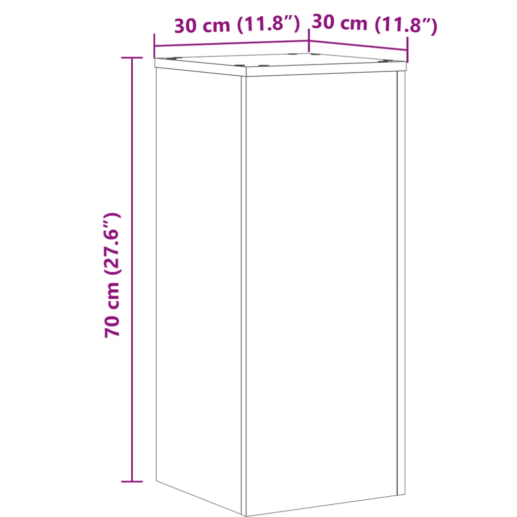 vidaXL Pflanzenständer 2 Stk. Altholz-Optik 30x30x70 cm Holzwerkstoff