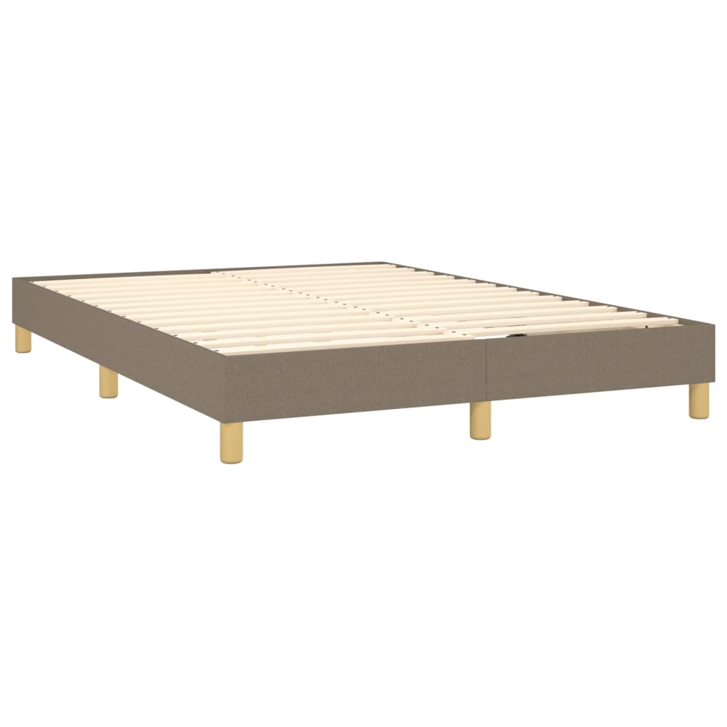 vidaXL Boxspringbett mit Matratze Taupe 140x190 cm Stoff