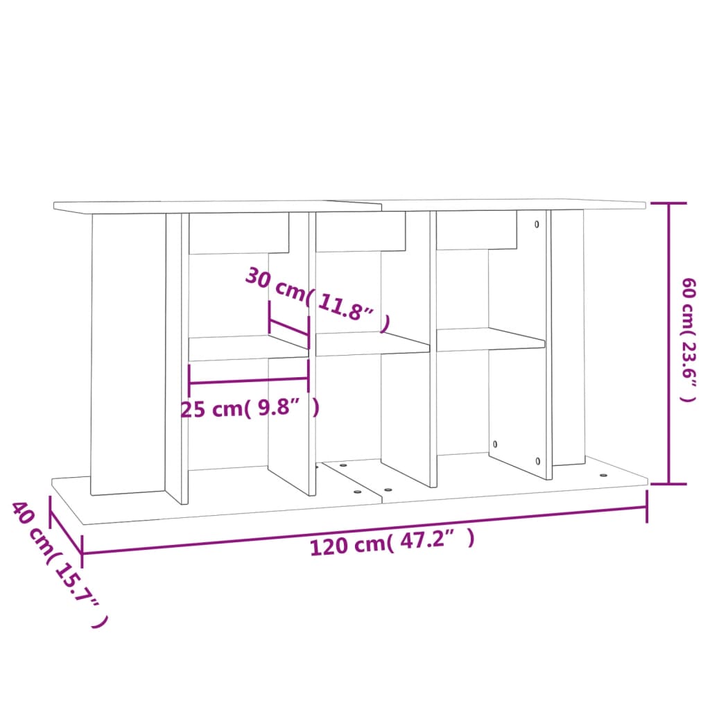 vidaXL Aquariumständer Hochglanz-Weiß 120x40x60 cm Holzwerkstoff