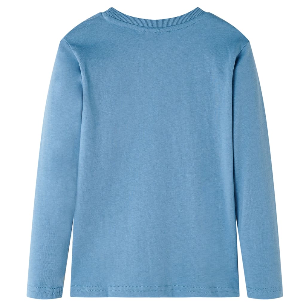 Kinder-Langarmshirt Mittelblau 92