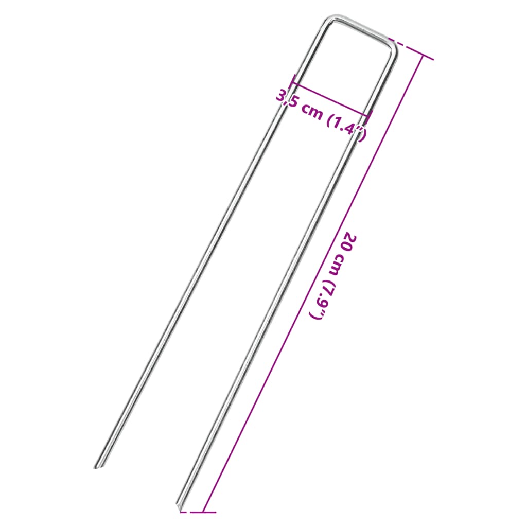 vidaXL Bodenanker 25 Stk. U-Form 20x3,5 cm Verzinkter Stahl