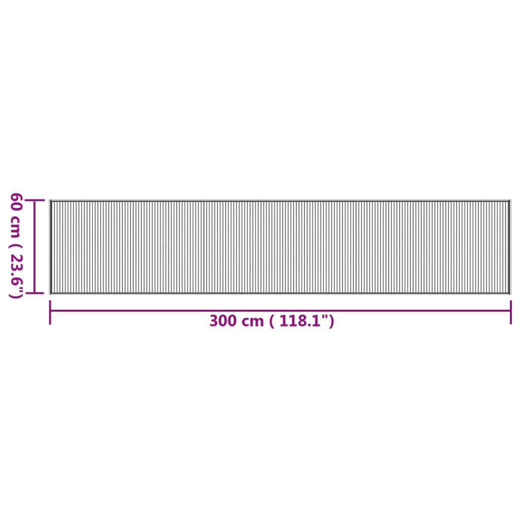 vidaXL Teppich Rechteckig Natur 60x300 cm Bambus