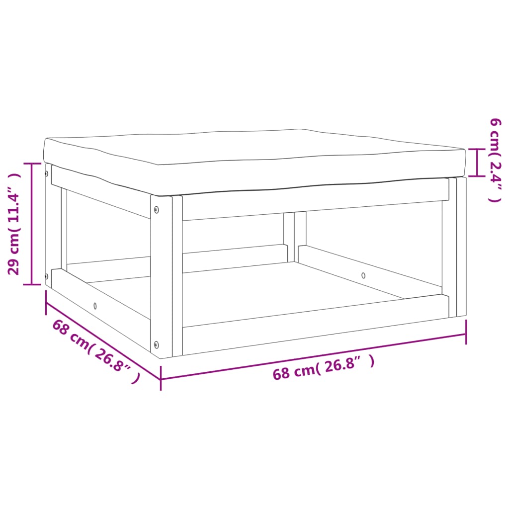 vidaXL 6-tlg. Garten-Lounge-Set mit Taupe Kissen Massivholz