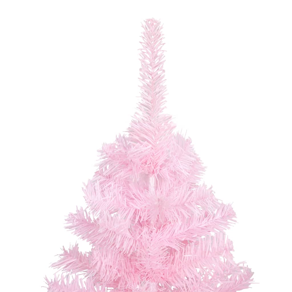 vidaXL Künstlicher Weihnachtsbaum mit Beleuchtung & Kugeln Rosa 150cm