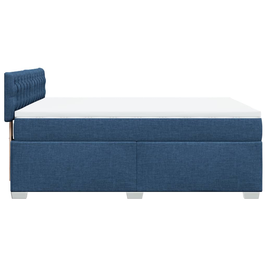 vidaXL Boxspringbett mit Matratze Blau 160x200 cm Stoff