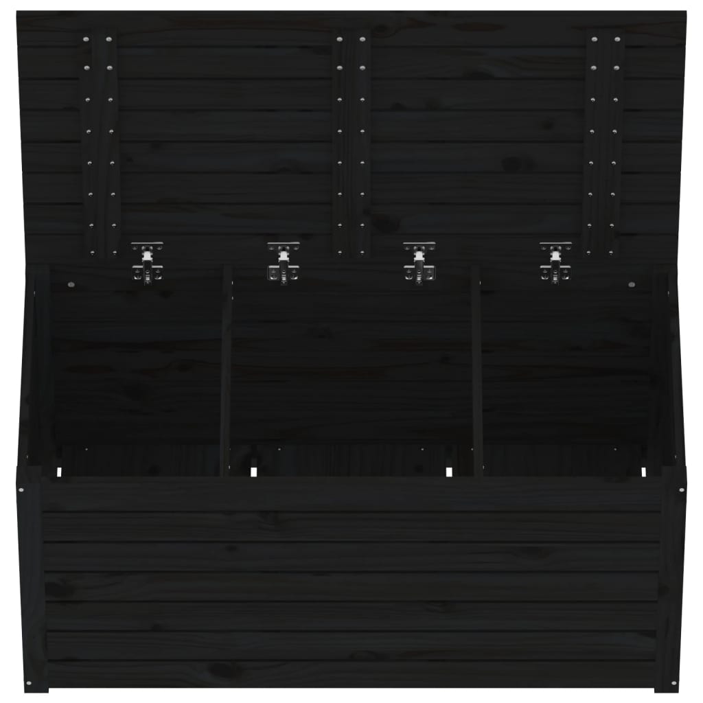 vidaXL Gartenbox Schwarz 101x50,5x46,5 cm Massivholz Kiefer