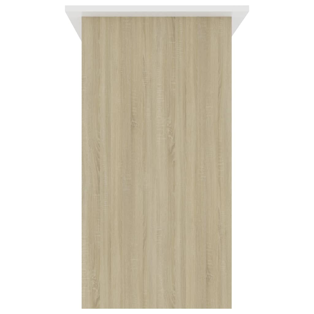 vidaXL Schreibtisch Weiß und Sonoma-Eiche 80x45x74 cm Holzwerkstoff