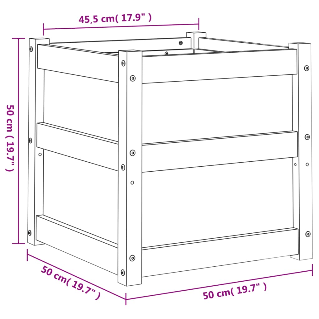 vidaXL Pflanzkübel 2 Stk. Wachsbraun Massivholz Kiefer