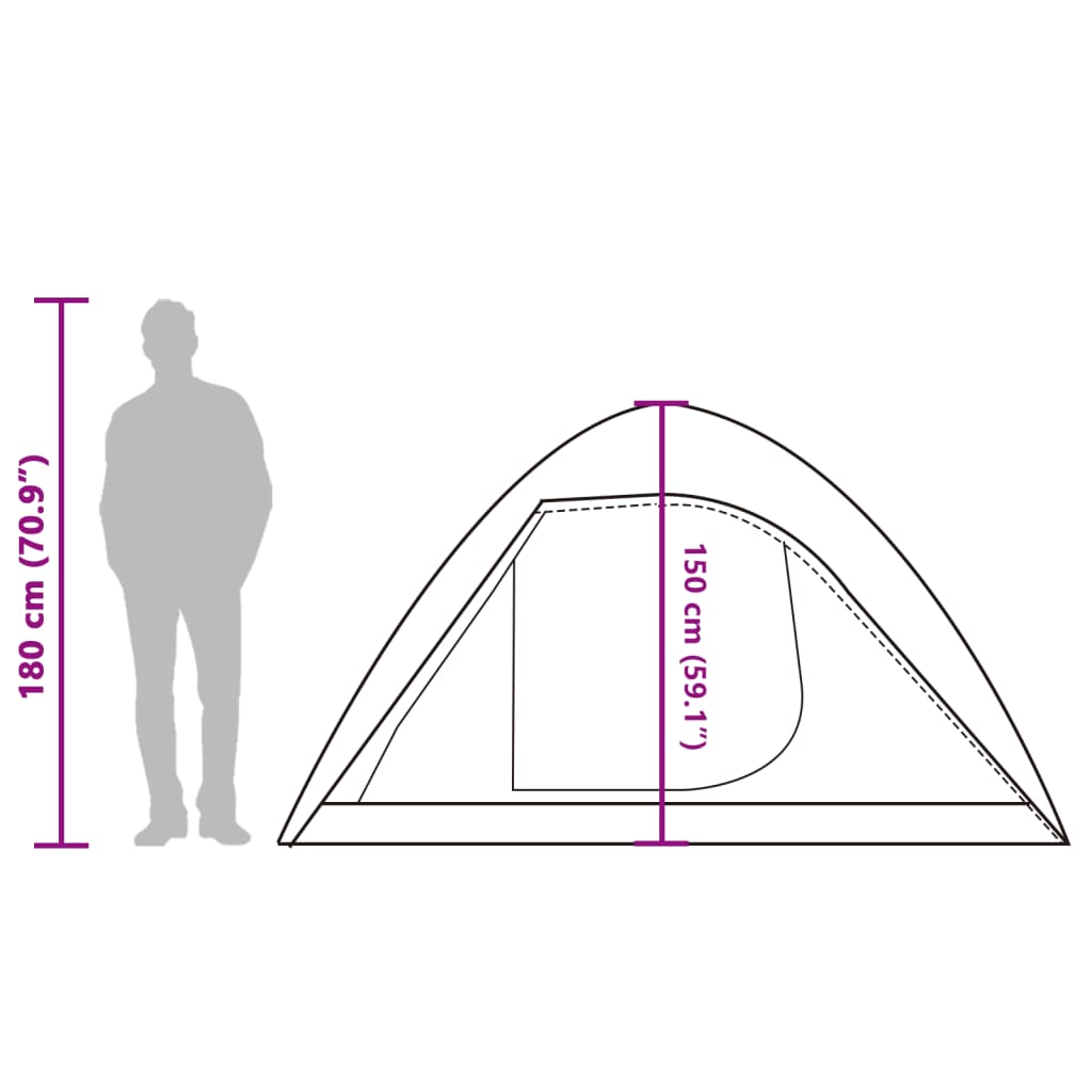 vidaXL Kuppel-Campingzelt 4 Personen Grün Wasserdicht