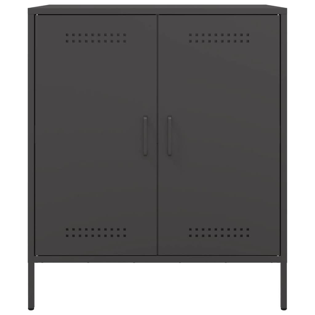 vidaXL Sideboard Schwarz 68x39x79 cm Stahl